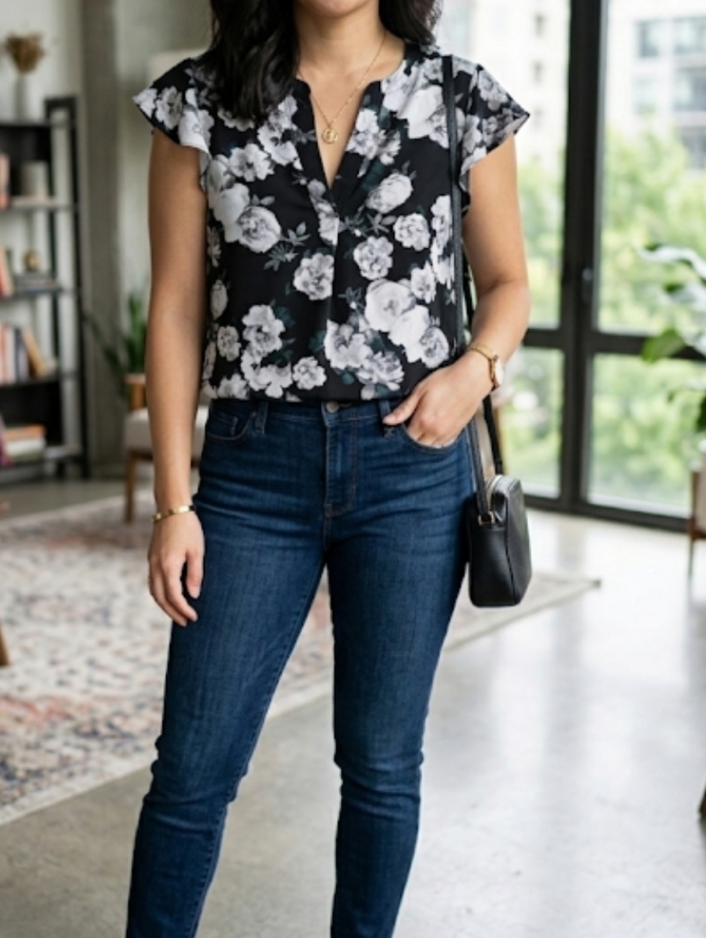 Calvin Klein Cap Sleeve Blouse